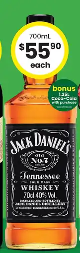 The Bottle O Jack Daniel's Old No. 7 Tennessee Whiskey offer