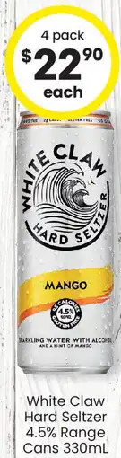 The Bottle O White Claw Hard Seltzer 4.5% Range Cans offer