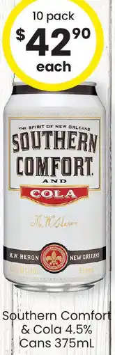 The Bottle O Southern Comfort & Cola 4.5% Cans offer