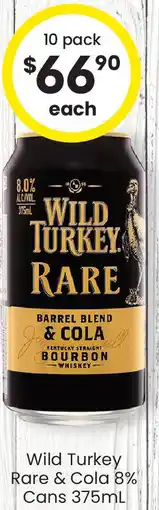 The Bottle O Wild Turkey Rare & Cola 8% Cans offer