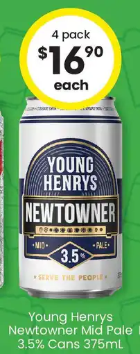 Young Henrys Newtowner Mid Pale 3.5% Cans