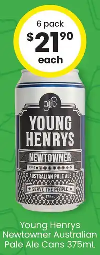 The Bottle O Young Henrys Newtowner Australian Pale Ale Cans offer