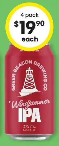 The Bottle O Green Beacon Windjammer IPA Cans offer