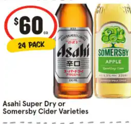 IGA Liquor Asahi Super Dry or Somersby Cider Varieties offer
