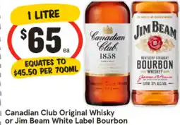 IGA Liquor Candian Club Original Whisky or Jim Beam White Label Bourbon offer