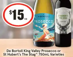 IGA Liquor De Bortoli King Valley Prosecco or St Hubert's The Stag Varieties offer