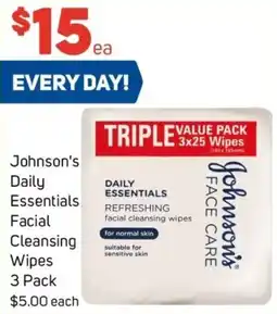 Foodland Johnson's Daily Essentials Facial Cleansing Wipes offer