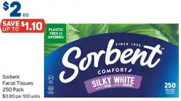 Foodland Sorbent Facial Tissues 250 Pack offer