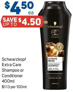 Foodland Schwarzkopf Extra Care Shampoo or Conditioner offer