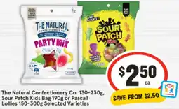 IGA The Natural Confectionery Co. , Sour Patch Kids Bag or Pascall Lollies Selected Varieties offer