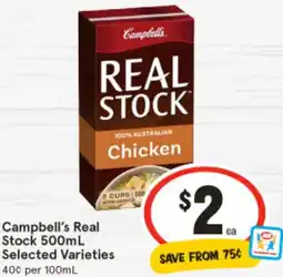 IGA Campbell's Real Stock Selected Varieties offer