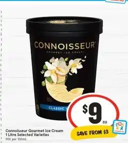 IGA Connoisseur Gourmet Ice Cream Selected Varieties offer