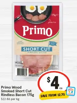 IGA Primo Wood Smoked Short Cut Rindless Bacon offer