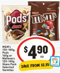 IGA M&M's , Pods or Maltesers Selected Varieties offer