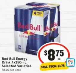 IGA Red Bull Energy Drink Selected Varieties offer