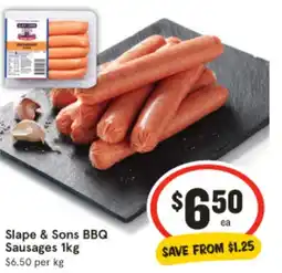 IGA Slape & Sons BBQ Sausages offer