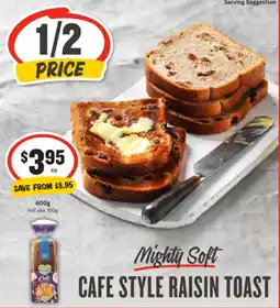 IGA Mighty soft cafe style raisin toast offer