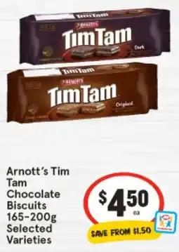 IGA Arnott's Tim Tam Chocolate Biscuits Selected Varieties offer