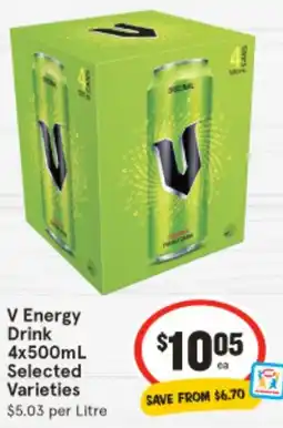 IGA V Energy Drink Selected Varieties offer