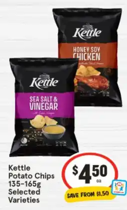 IGA Kettle Potato Chips Selected Varieties offer