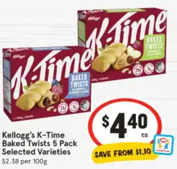 IGA Kellogg's K-Time Baked Twists Selected Varieties offer