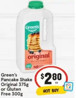IGA Green's Pancake Shake Original or Gluten Free offer