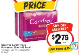 IGA Carefree Barely There Unscented Liners offer