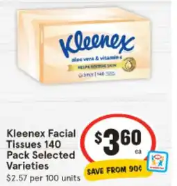 IGA Kleenex Facial Tissues Selected Varieties offer