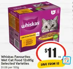 IGA Whiskas Favourites Wet Cat Food Selected Varieties offer