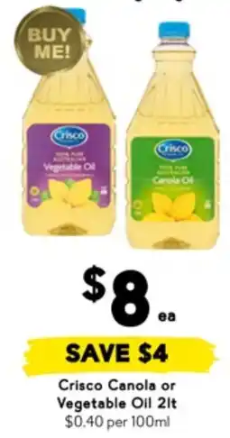 Drakes Crisco Canola or Vegetable Oil offer