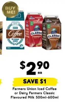 Drakes Farmers Union Iced Coffee or Dairy Farmers Classic Flavoured Milk offer