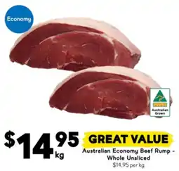 Drakes Australian Economy Beef Rump - Whole Unsliced offer