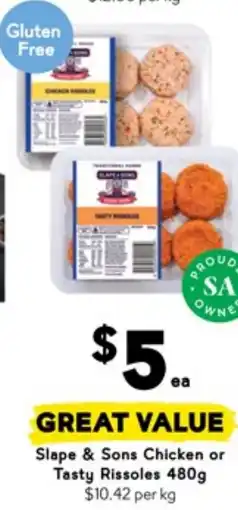 Drakes Slape & Sons Chicken or Tasty Rissoles offer