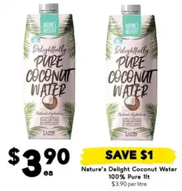 Drakes Nature's Delight Coconut Water 100% Pure offer