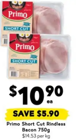 Drakes Primo Short Cut Rindless Bacon offer