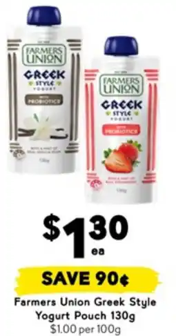 Drakes Farmers Union Greek Style Yogurt Pouch offer