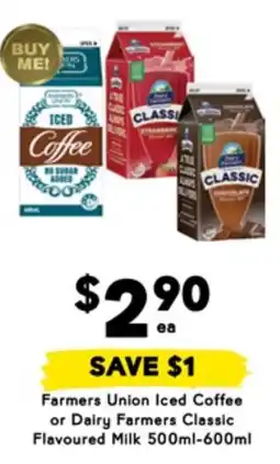 Drakes Farmers Union Iced Coffee or Dairy Farmers Classic Flavoured Milk offer