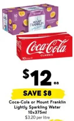 Drakes Coca-Cola or Mount Franklin Lightly Sparkling Water offer