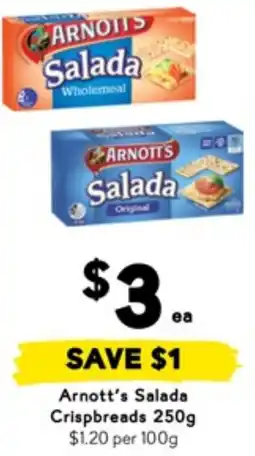 Drakes Arnott's Salada Arnott's Salada Crispbreads offer
