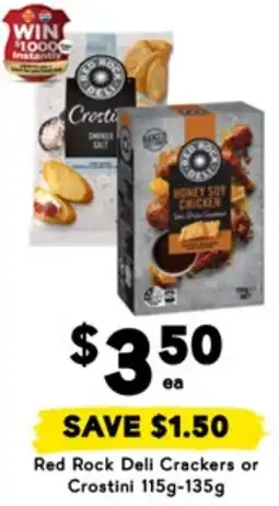 Drakes Red Rock Deli Crackers or Crostini offer