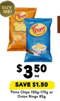 Drakes Thins Chips or Onion Rings offer