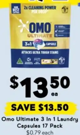 Drakes Omo Ultimate 3 In 1 Laundry Capsules offer