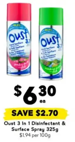 Drakes Oust 3 In 1 Disinfectant & Surface Spray offer