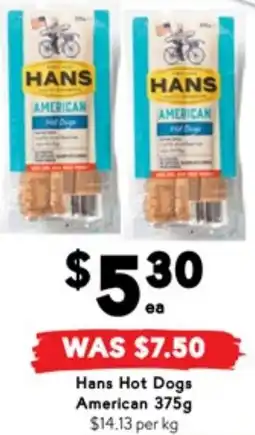 Drakes Hans Hot Dogs American offer