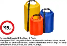 Coles Trekker Lightweight Dry Bags offer