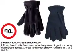 Coles Greatway Touchscreen Fleece Glove offer