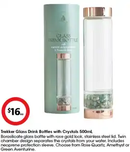 Coles Trekker Glass Drink Bottles with Crystals offer