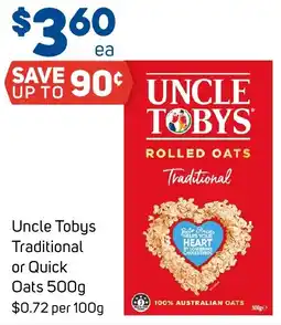 Foodland Uncle Tobys Traditional or Quick Oats offer