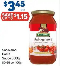 Foodland San Remo Pasta Sauce offer