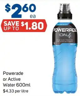 Foodland Powerade or Active Water offer